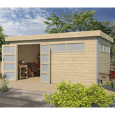 Abri Kasuko XL 14,31m² en bois massif 28mm avec profils de coins en aluminium + porte et 2 fenêtres – Gardenas Ma boutique